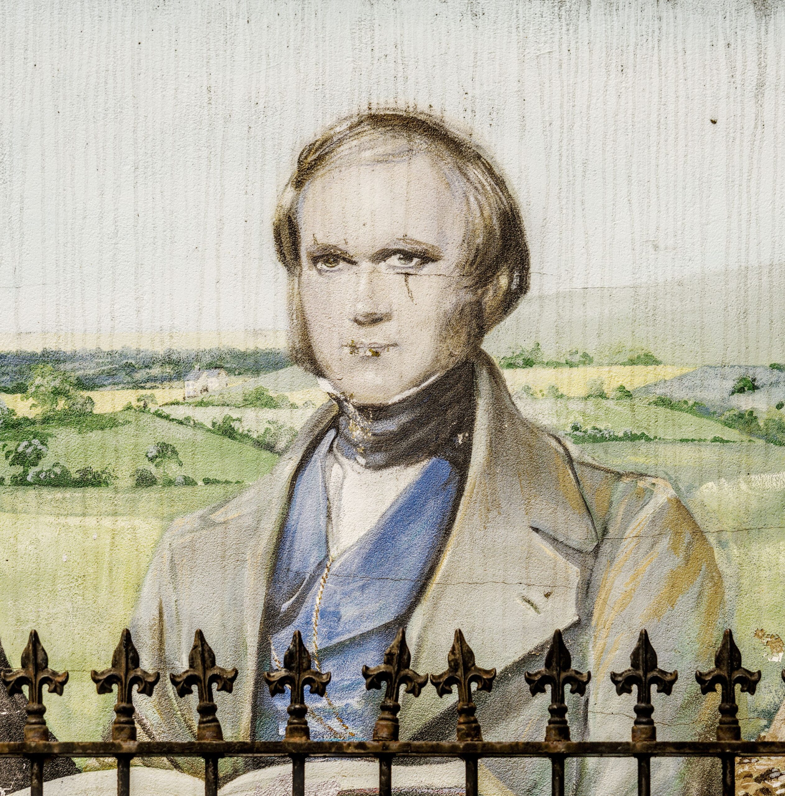 Mural of Charles Darwin